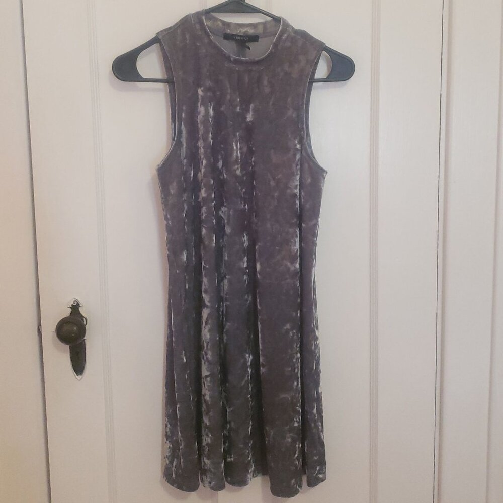 Light green crushed velvet mini dress